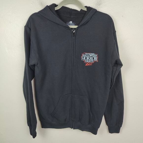 Universal Studios Halloween Horror Nights Hoodie XS Black Fleece 2021 Excorcist - Picture 3 of 6